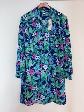 NWT Lilly Pulitzer Kindra Shirt Dress UPF 50+ Mulicolor Untamed Print size Small